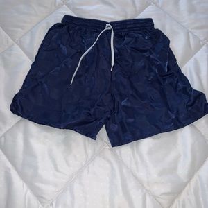 Estero kids soccer shorts blue square design Small